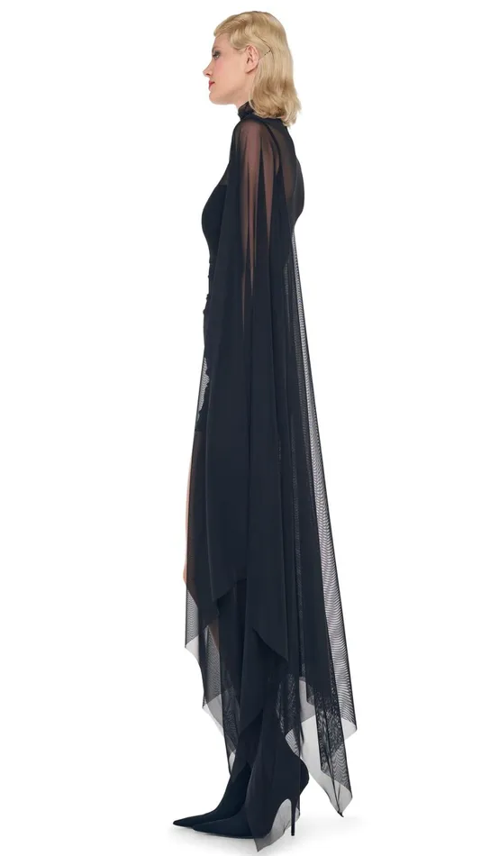 Norma Kamali Dresses DRAPED SLEEVE PICKLEBALL DRESS Blackblack Mesh 8211 Clothing Norma Kamali Dresses DRAPED SLEEVE PICKLEBALL DRESS Blackblack Mesh 8211 Clothing
