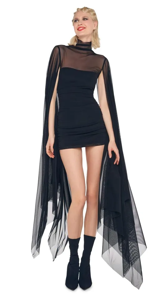 Norma Kamali Dresses DRAPED SLEEVE PICKLEBALL DRESS Blackblack Mesh 8211 Clothing Norma Kamali Dresses DRAPED SLEEVE PICKLEBALL DRESS Blackblack Mesh 8211 Clothing