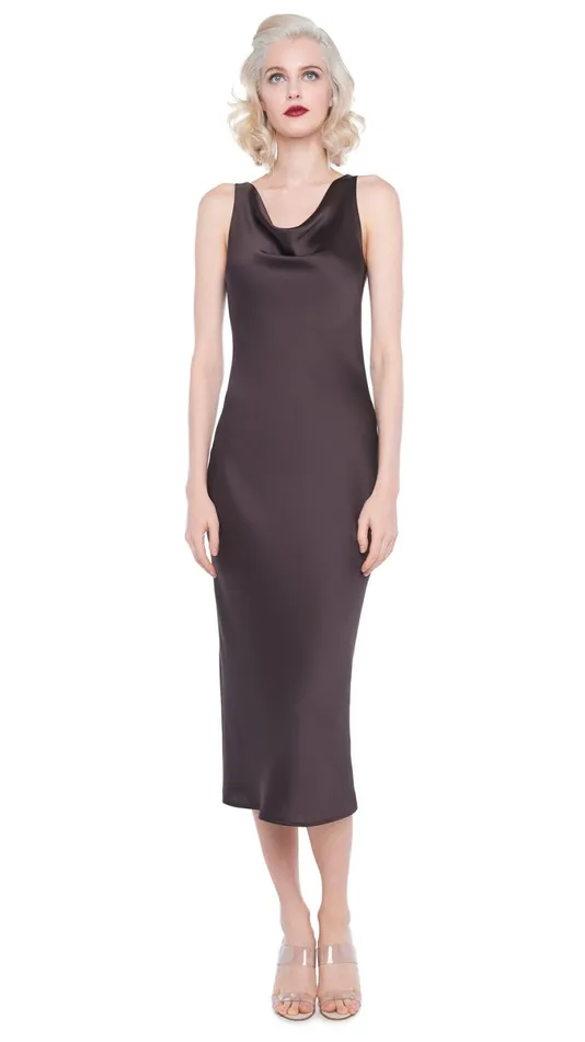 Norma Kamali Dresses MARIA DRESS TO MIDCALF Chocolate 8211 Clothing
