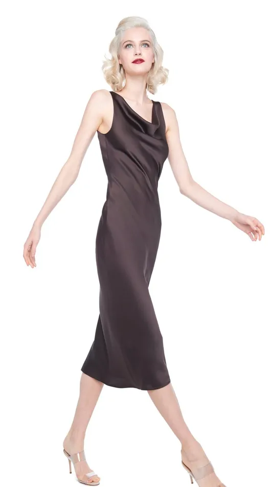 Norma Kamali Dresses MARIA DRESS TO MIDCALF Chocolate 8211 Clothing
