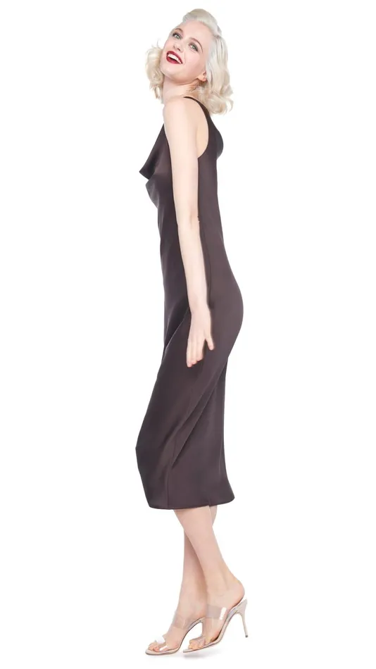 Norma Kamali Dresses MARIA DRESS TO MIDCALF Chocolate 8211 Clothing