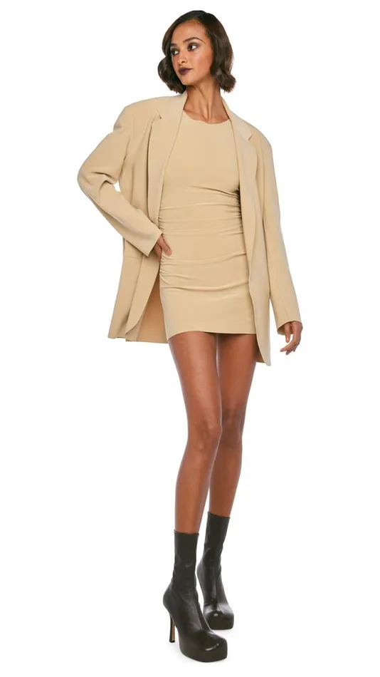 Norma Kamali Dresses SLEEVELESS PICKLEBALL MINI DRESS Sand 8211 Clothing