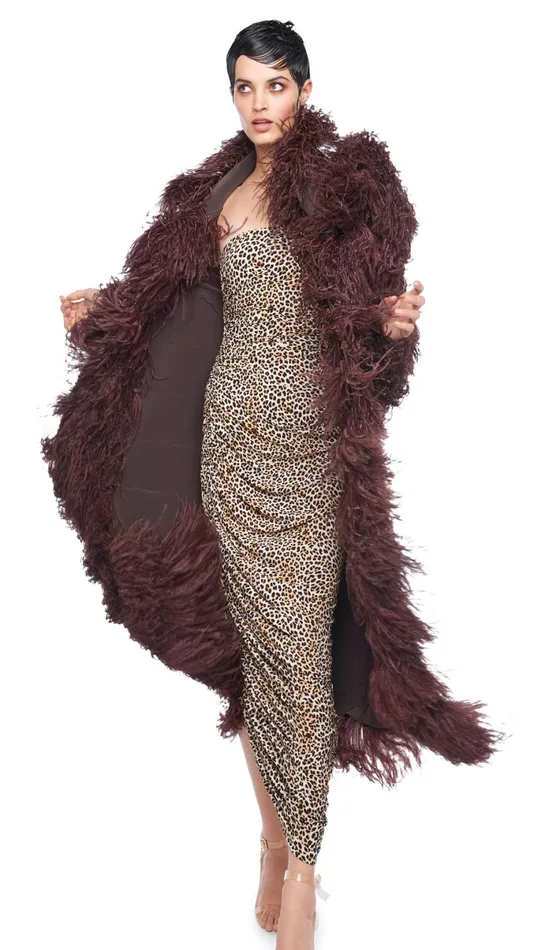Norma Kamali Dresses STRAPLESS DIANA GOWN Bb Leopard 8211 Clothing