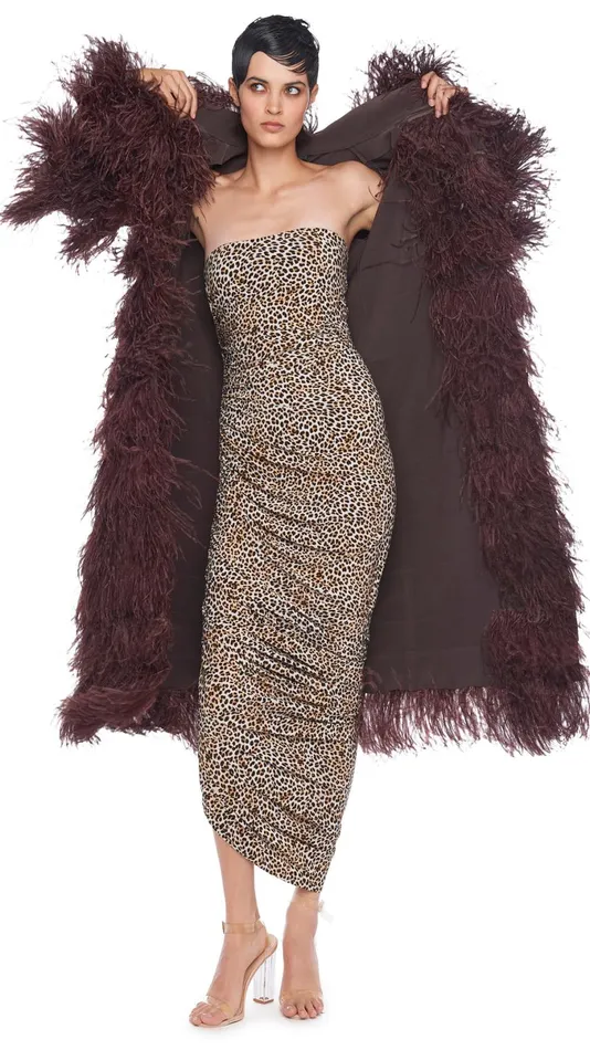 Norma Kamali Dresses STRAPLESS DIANA GOWN Bb Leopard 8211 Clothing
