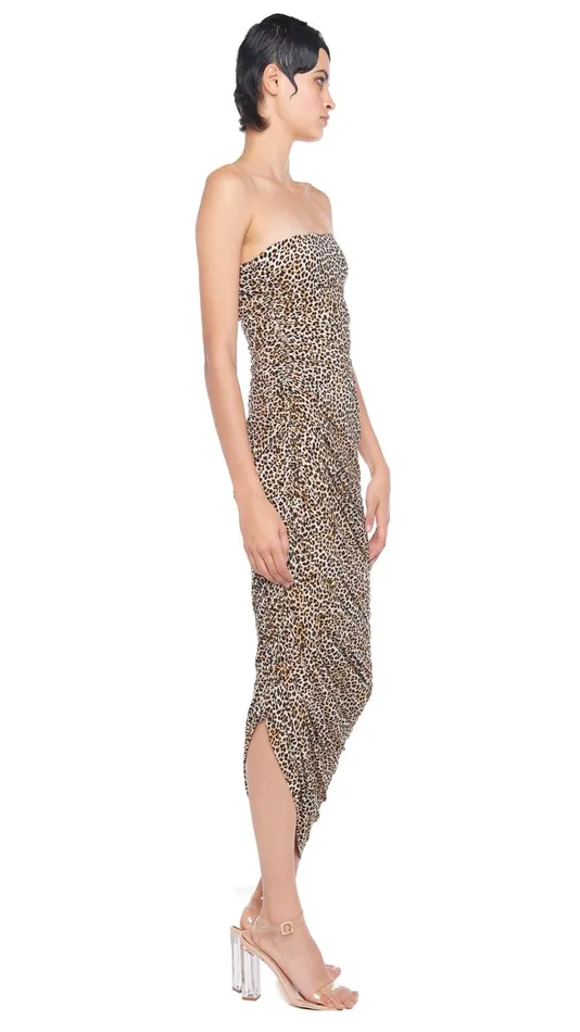 Norma Kamali Dresses STRAPLESS DIANA GOWN Bb Leopard 8211 Clothing