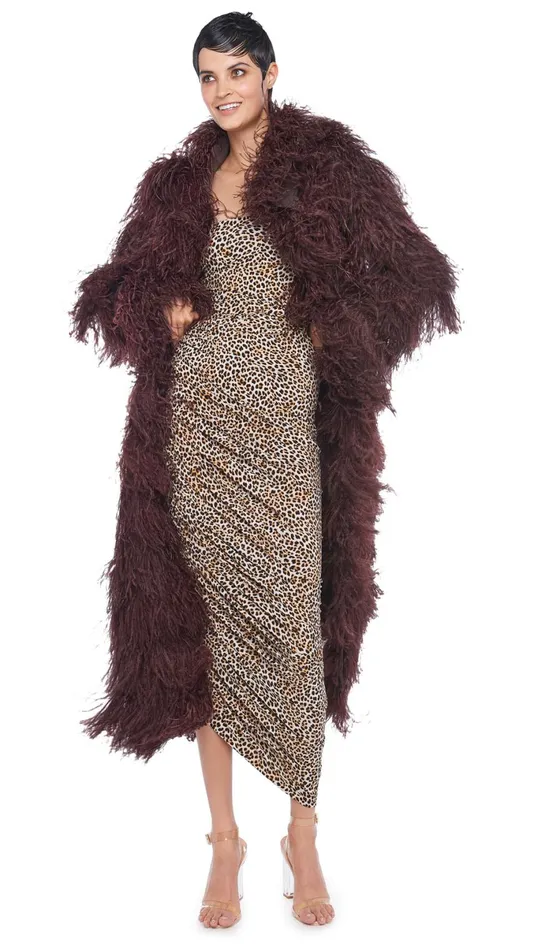 Norma Kamali Dresses STRAPLESS DIANA GOWN Bb Leopard 8211 Clothing