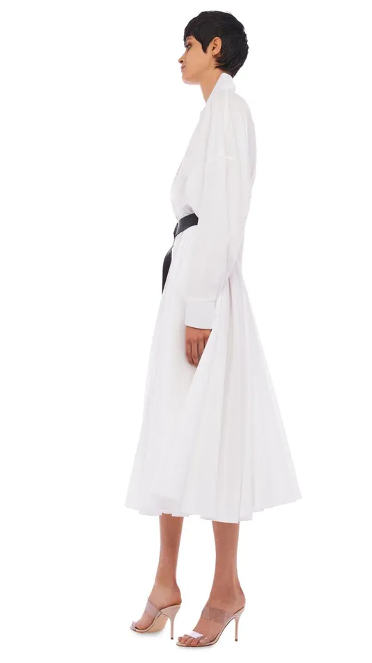 Norma Kamali Dresses SUPER OS BF NK SHIRT DRESS Snow White 8211 Clothing