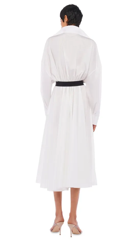 Norma Kamali Dresses SUPER OS BF NK SHIRT DRESS Snow White 8211 Clothing