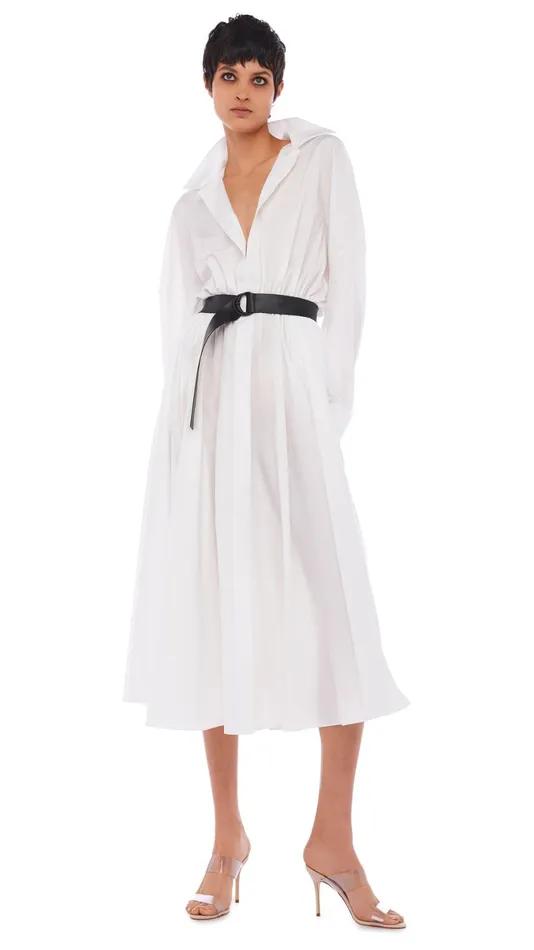 Norma Kamali Dresses SUPER OS BF NK SHIRT DRESS Snow White 8211 Clothing