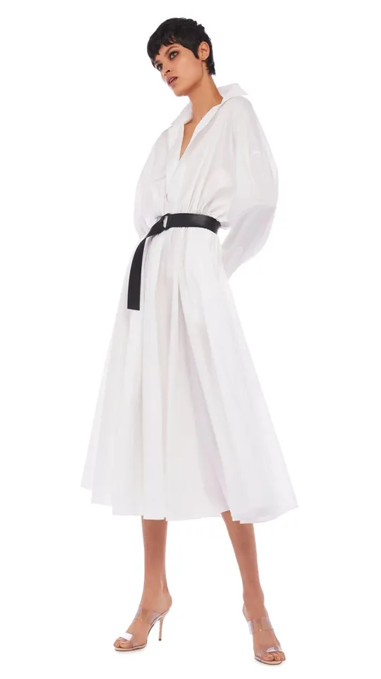 Norma Kamali Dresses SUPER OS BF NK SHIRT DRESS Snow White 8211 Clothing
