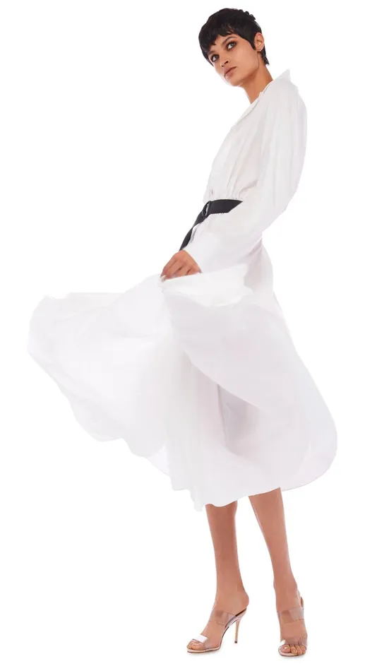 Norma Kamali Dresses SUPER OS BF NK SHIRT DRESS Snow White 8211 Clothing