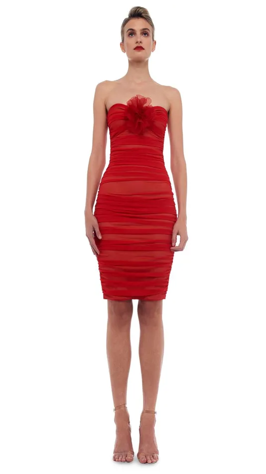 Norma Kamali Dresses WALTER DRESS TO KNEE Tiger Red 8211 Clothing