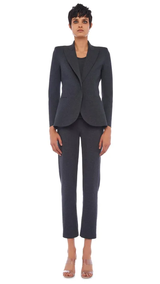 Norma Kamali Jackets CLASSIC SINGLE BREASTED JACKET Dark Heather Grey 8211 Clothing Norma Kamali Jackets CLASSIC SINGLE BREASTED JACKET Dark Heather Grey 8211 Clothing