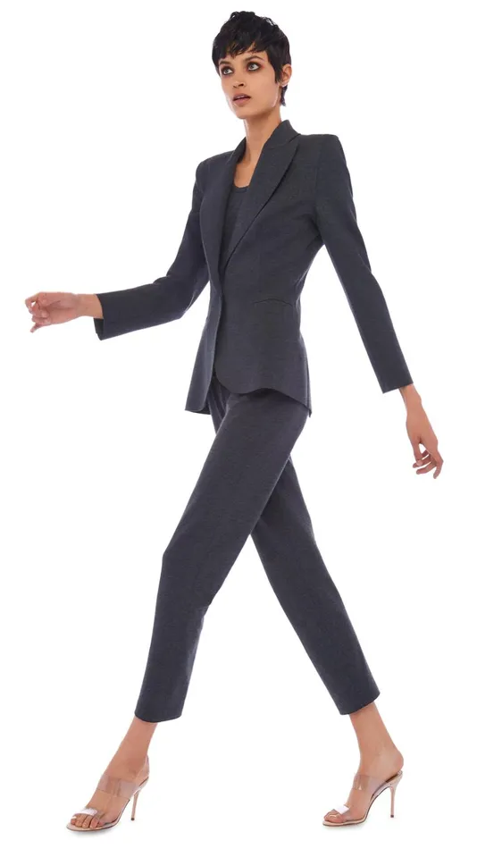 Norma Kamali Jackets CLASSIC SINGLE BREASTED JACKET Dark Heather Grey 8211 Clothing Norma Kamali Jackets CLASSIC SINGLE BREASTED JACKET Dark Heather Grey 8211 Clothing