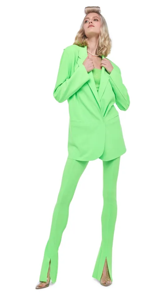 Norma Kamali Jackets OVERSIZED DB JACKET Neon Green 8211 Clothing