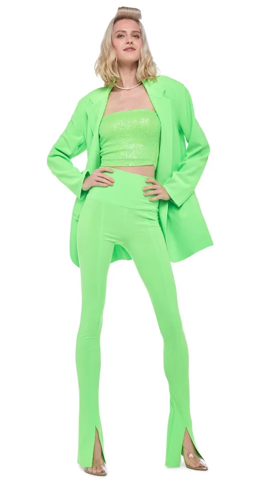 Norma Kamali Jackets OVERSIZED DB JACKET Neon Green 8211 Clothing