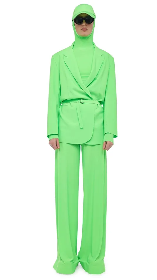 Norma Kamali Jackets OVERSIZED DB JACKET Neon Green 8211 Clothing