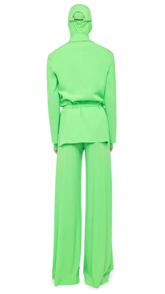 Norma Kamali Jackets OVERSIZED DB JACKET Neon Green 8211 Clothing