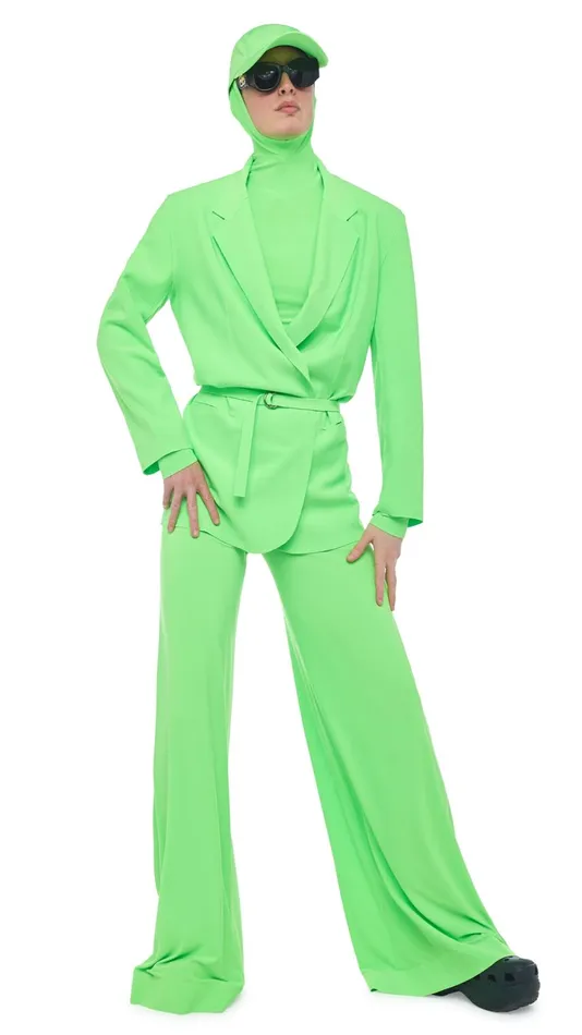 Norma Kamali Jackets OVERSIZED DB JACKET Neon Green 8211 Clothing