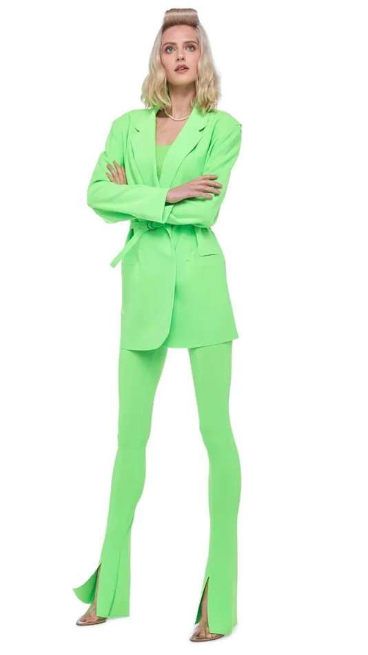 Norma Kamali Jackets OVERSIZED DB JACKET Neon Green 8211 Clothing