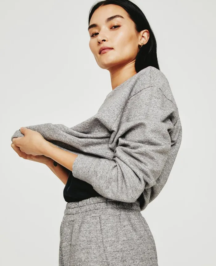 Nova Crew Heather Grey Women AG Jeans Sweatshirts