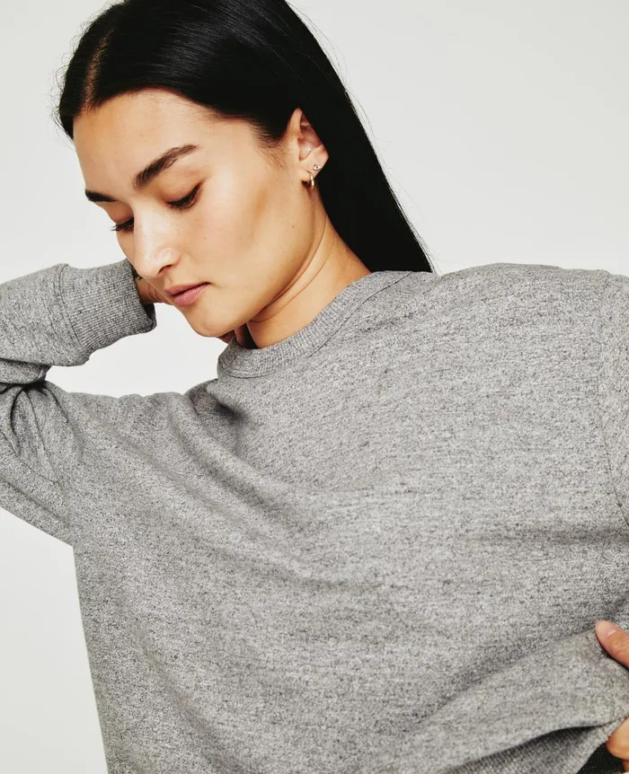 Nova Crew Heather Grey Women AG Jeans Sweatshirts