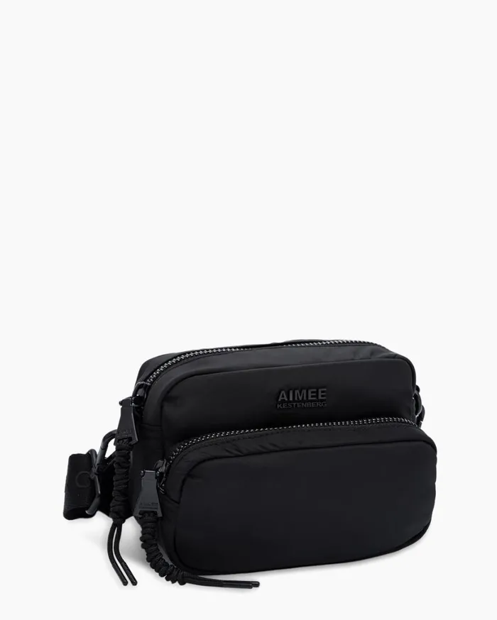 Nylon Camera Crossbody Black With Shiny Black Women Aimee Kestenberg Crossbody Bags