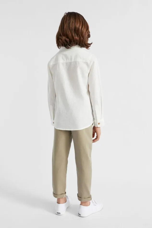Occasion Boy Seed Heritage Core Linen Shirt Canvas
