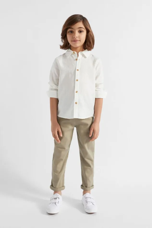 Occasion Boy Seed Heritage Core Linen Shirt Canvas