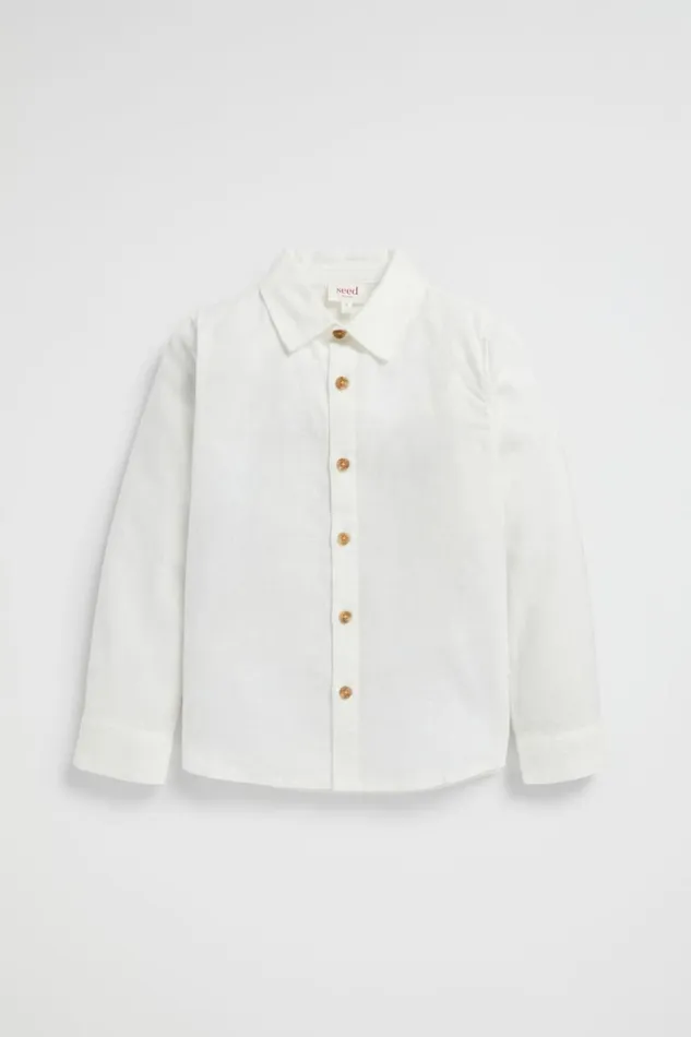 Occasion Boy Seed Heritage Core Linen Shirt Canvas