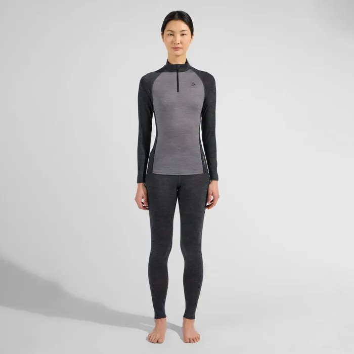 Odlo Base Layers The Performance Wool 150 Base Layer HalfZip Grey Melange 8211 Dark Grey Melange 8211 Women