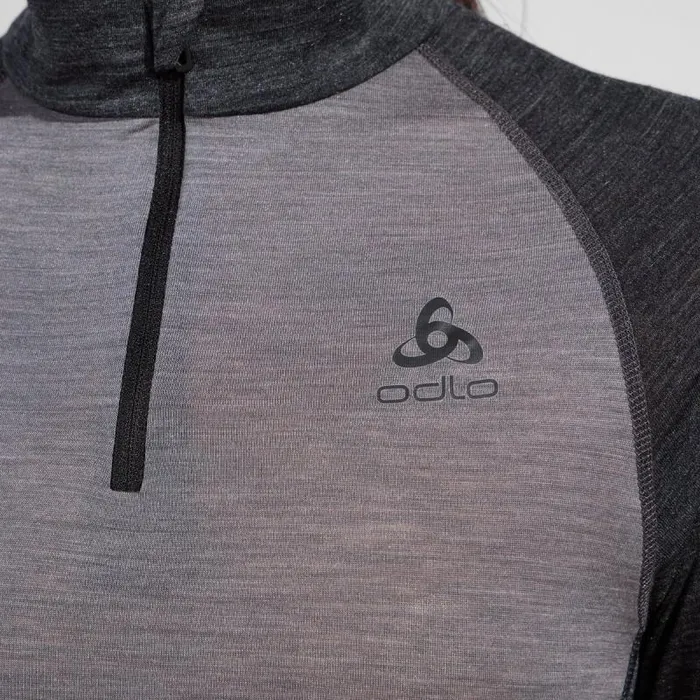 Odlo Base Layers The Performance Wool 150 Base Layer HalfZip Grey Melange 8211 Dark Grey Melange 8211 Women
