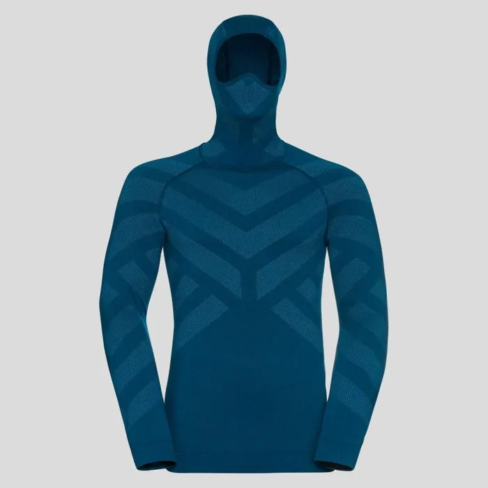 Odlo Base Layers The Performance Wool Warm Base Layer With Facemask Deep Dive Melange 8211 Men