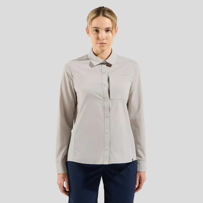 Odlo Mid Layers and Longsleeves Essentials Long Sleeve Hiking Shirt Silver Cloud 8211 Women