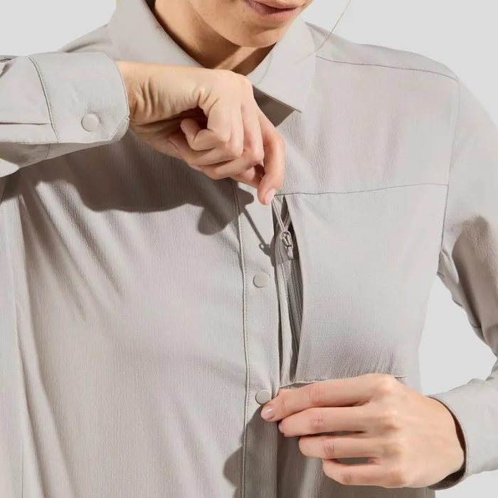 Odlo Mid Layers and Longsleeves Essentials Long Sleeve Hiking Shirt Silver Cloud 8211 Women