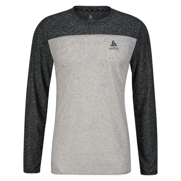 Odlo Mid Layers and Longsleeves The XAlp Linencool Long Sleeve Mtb Tee Black 8211 Odlo Concrete Grey 8211 Men