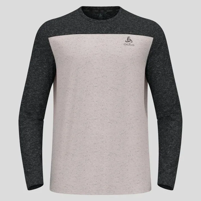 Odlo Mid Layers and Longsleeves The XAlp Linencool Long Sleeve Mtb Tee Black 8211 Odlo Concrete Grey 8211 Men