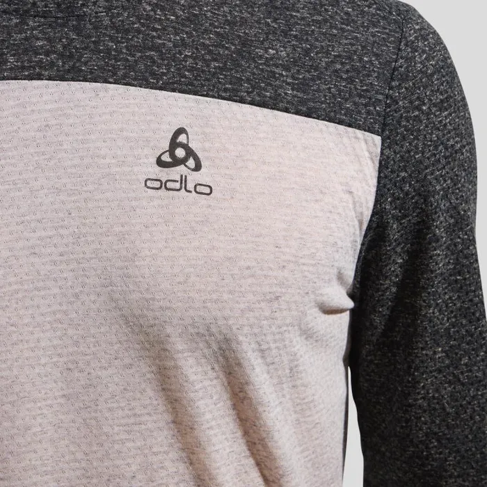 Odlo Mid Layers and Longsleeves The XAlp Linencool Long Sleeve Mtb Tee Black 8211 Odlo Concrete Grey 8211 Men