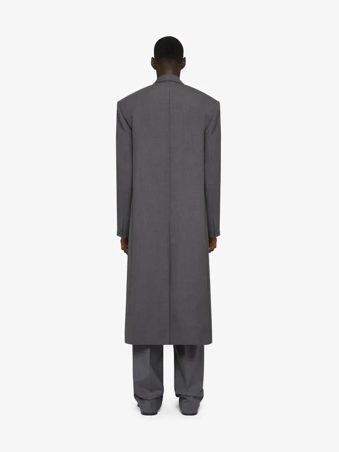 Oversized Double Breasted Coat In Wool Medium Grey Men Givenchy Coats and Jackets