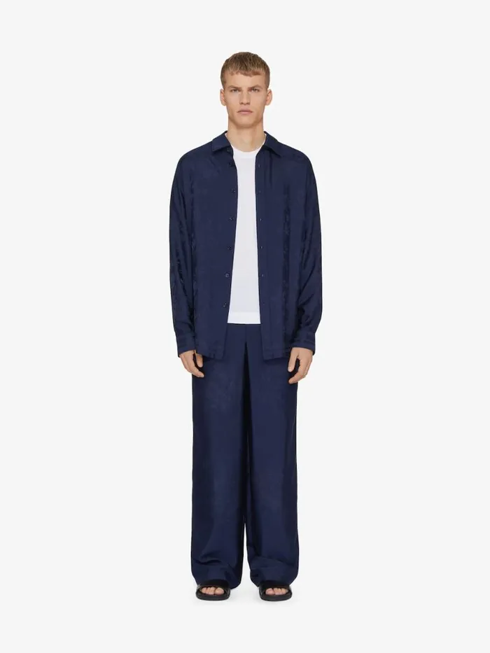 Pants In Silk Floral Jacquard Navy Men Givenchy Pants and Shorts