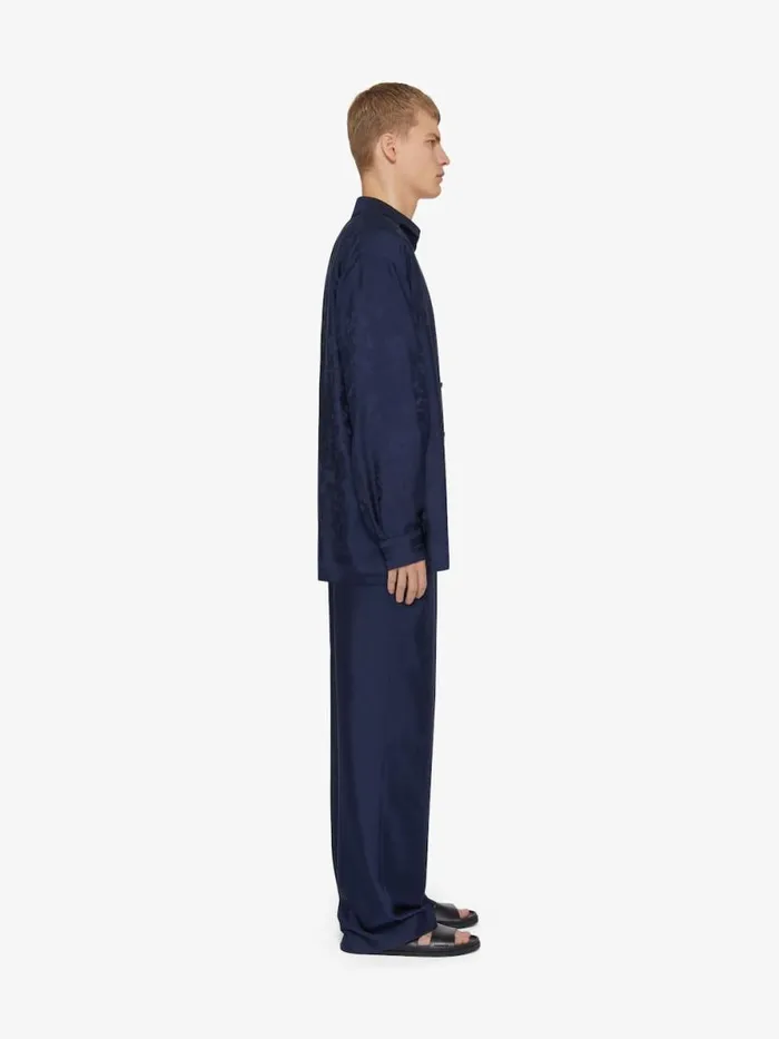 Pants In Silk Floral Jacquard Navy Men Givenchy Pants and Shorts