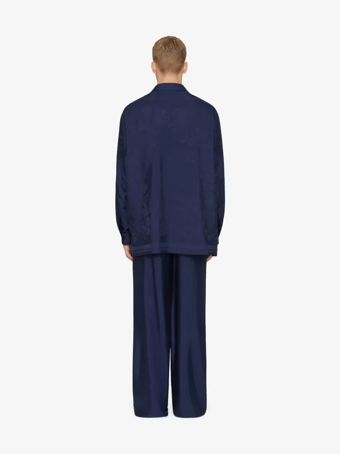 Pants In Silk Floral Jacquard Navy Men Givenchy Pants and Shorts