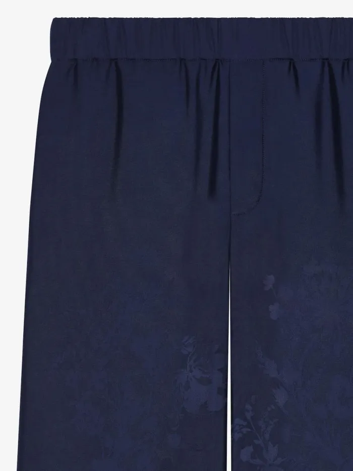 Pants In Silk Floral Jacquard Navy Men Givenchy Pants and Shorts