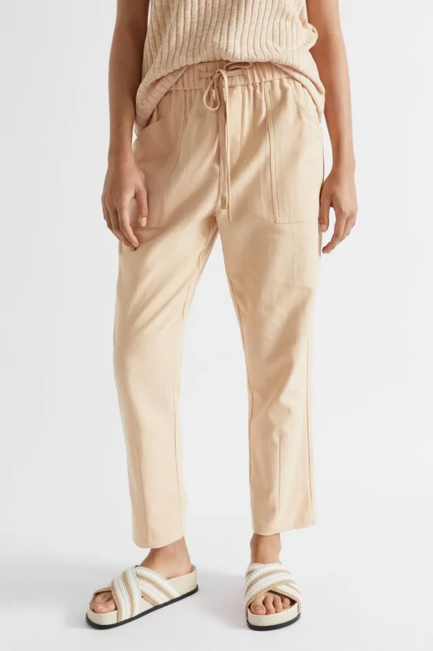 Pants Woman Seed Heritage Casual Tapered Leg Pant Soft Wheat