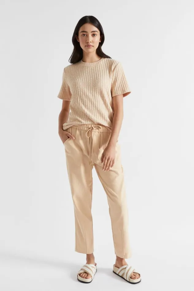 Pants Woman Seed Heritage Casual Tapered Leg Pant Soft Wheat