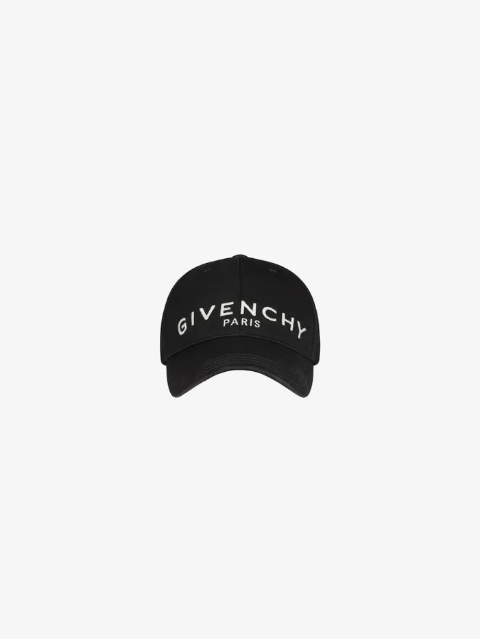 Paris Embroidered Cap In Cotton Black Men Givenchy Beanies and Caps