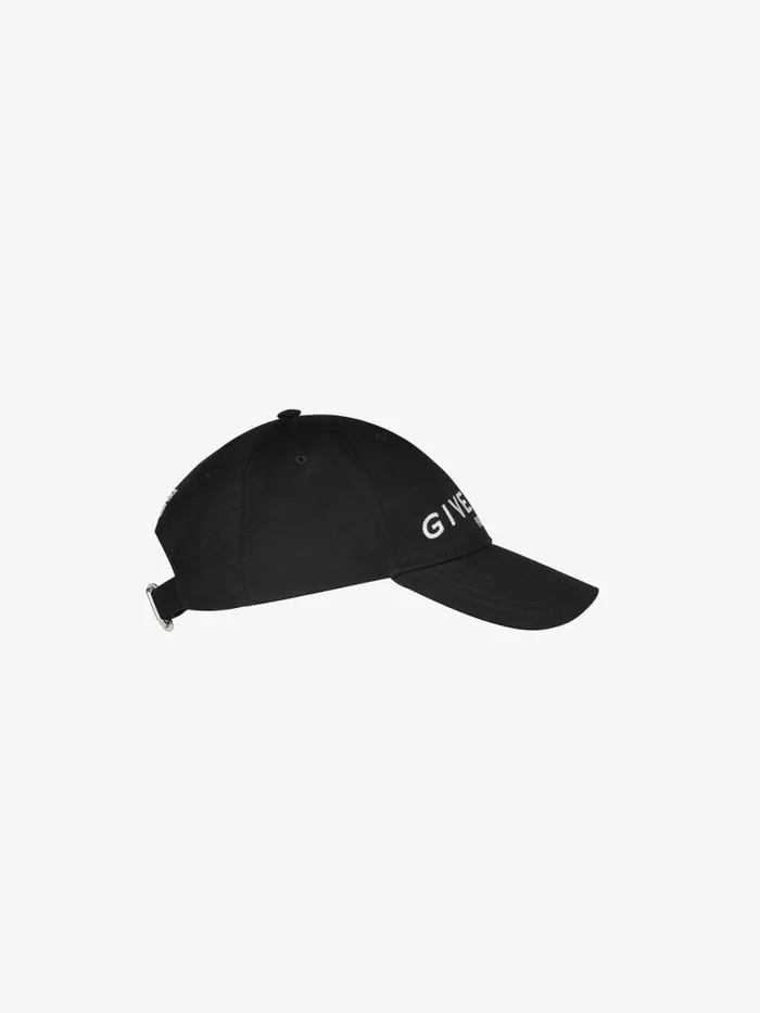 Paris Embroidered Cap In Cotton Black Men Givenchy Beanies and Caps