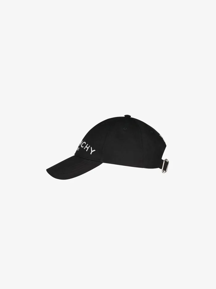 Paris Embroidered Cap In Cotton Black Men Givenchy Beanies and Caps