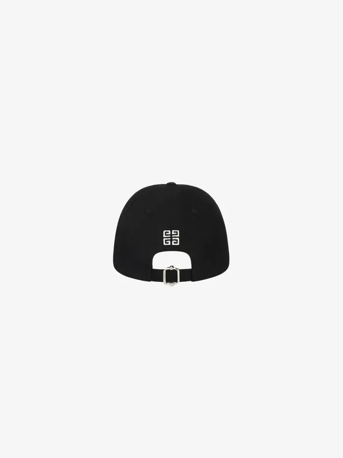 Paris Embroidered Cap In Cotton Black Men Givenchy Beanies and Caps