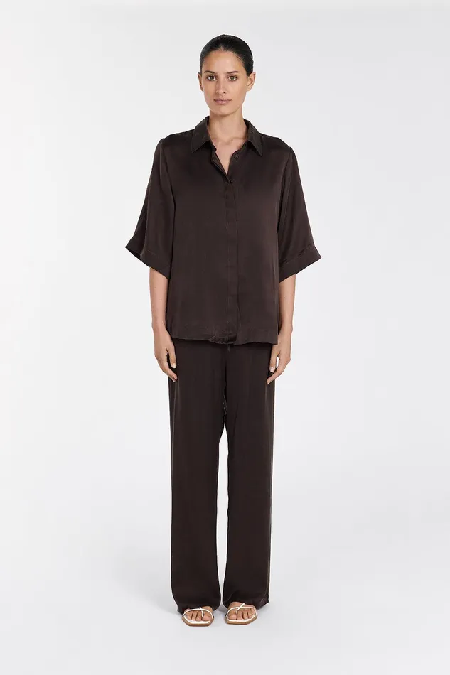 PERCY BITTER CHOC SILK PANT Women DISSH Pants